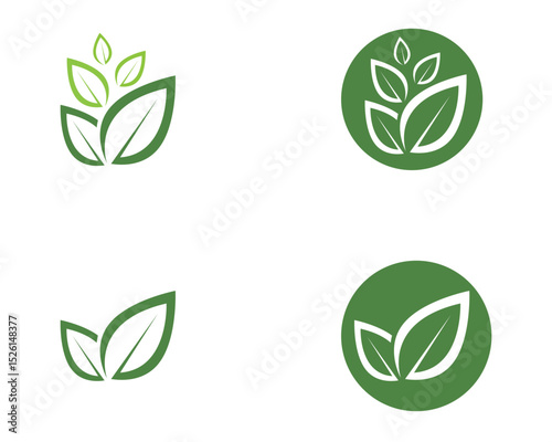 leaf green nature logo and symbol template Vector