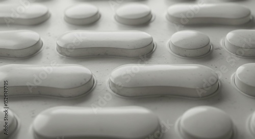 Closeup of oblong capsules in blister pack