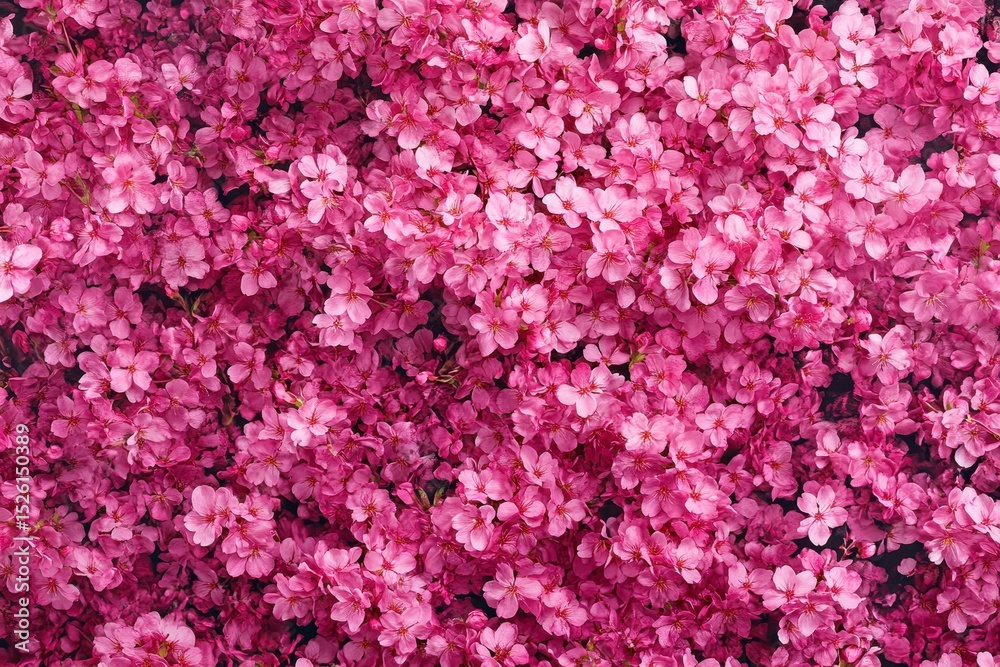 Fototapeta premium Beautiful pink cherry blossoms create a vibrant floral background. It's perfect for romantic designs, spring themes, or feminine projects.