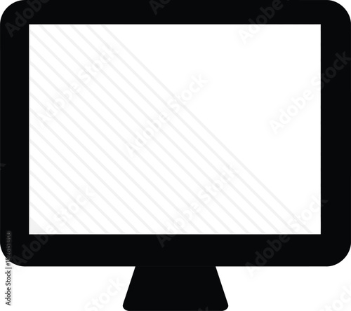 Minimalist Display Screen Icon: A sleek, modern icon of a computer display screen, rendered in a clean, minimalist style, perfect for digital interfaces. 