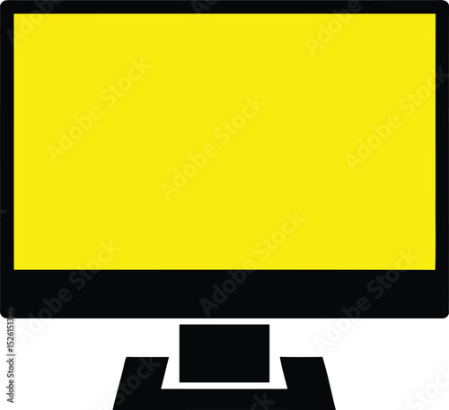Minimalist Display Icon: An eye-level depiction of a modern desktop computer screen, its bright, minimalist design representing the digital world