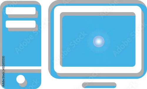 Blue Desktop Computer Icon