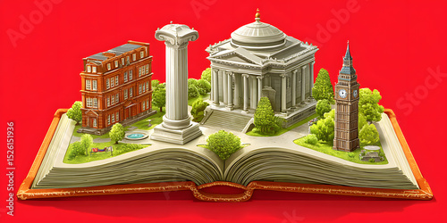 Vibrant Travel Guidebook Showcasing Global Landmarks