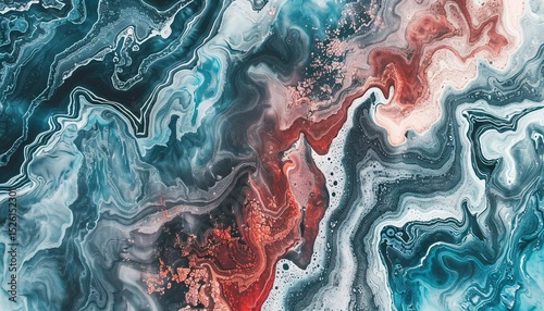 Sfondo astratto caratterizzato da un insieme di colori vivaci e ondulati. Il rosso, il blu e il bianco si mescolano in curve e forme fluide, creando un effetto visivo dinamico 
