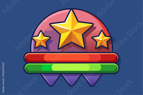 A flat vector illustration of five business people holding large golden stars, symbolizing teamwork, customer satisfaction, five-star ratings, and positive reviews. 