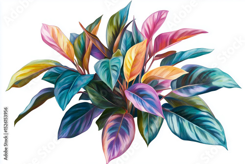 Abstract floral vector illustration with colorful blossoms and leaves, perfect for spring and summer nature designs