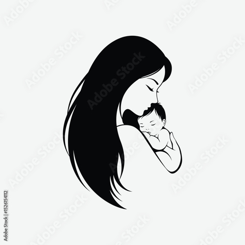 Download high-quality motherhood vector silhouettes. Perfect for crafts, prints, cards, t-shirts, and more. Celebrate mom and baby love in elegant silhouette art.