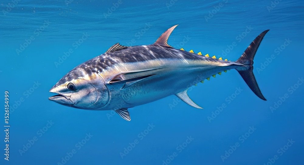 Fototapeta premium Majestic Bluefin Tuna Thunnus Saltwater Fish Open Ocean Powerful Swimmer