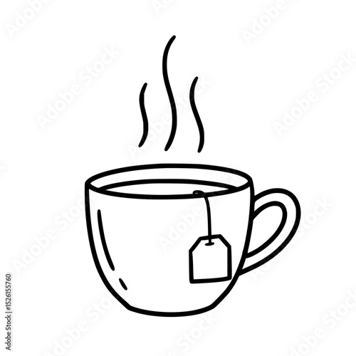 Steaming Cup of Tea Illustration