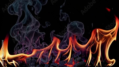 Wallpaper Mural Flames dance energetically as logs burn brightly in a cozy fire setting at night Torontodigital.ca