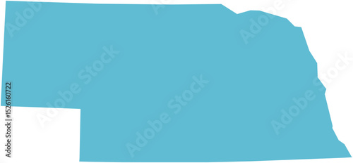 Nebraska(NE) Editable Blue Vector Map – High-Resolution SVG, Printable & Scalable for Designers, Infographics, and Commercial Use