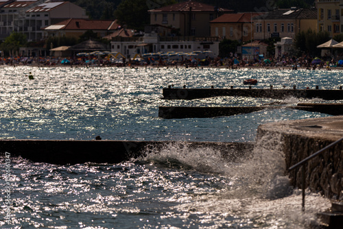 Promenade in Baska Town, Krk Island, Croatia.