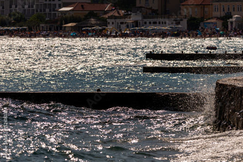Fototapeta Naklejka Na Ścianę i Meble -  Promenade in Baska Town, Krk Island, Croatia.