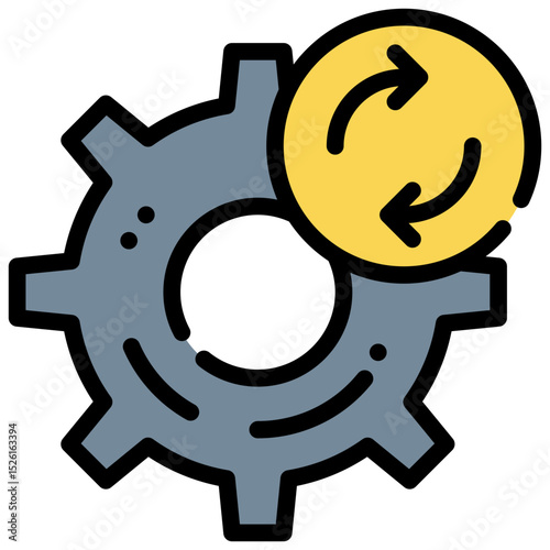 system gear setting reboot filled outline icon