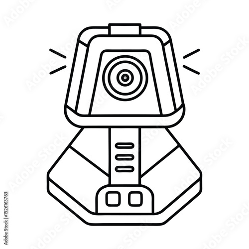 Modern futuristic robot character line art illustration perfect for science fiction and technology projects