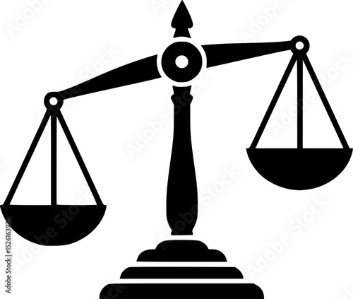 vector of a traditional balance scale