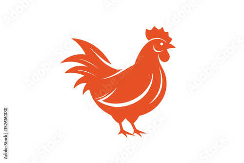 Modern chicken logo in silhouette style vector art illustration