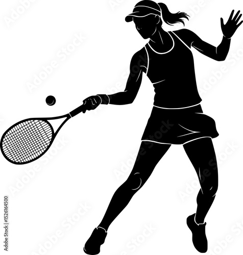a female tennis player backhands the ball