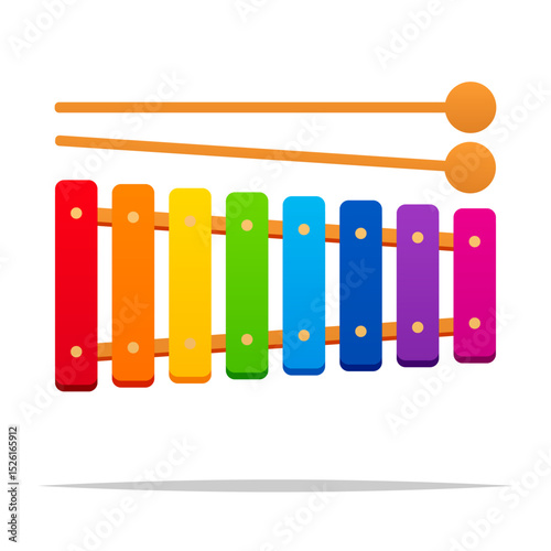 Cartoon xylophone vector isolated illustration