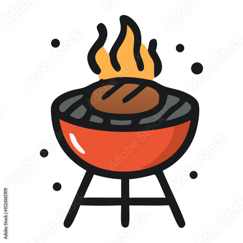 Barbecue grilling burger for food blogs, restaurant menus, summer cookout invitations, barbecue event flyers, culinary websites, and recipe cards.