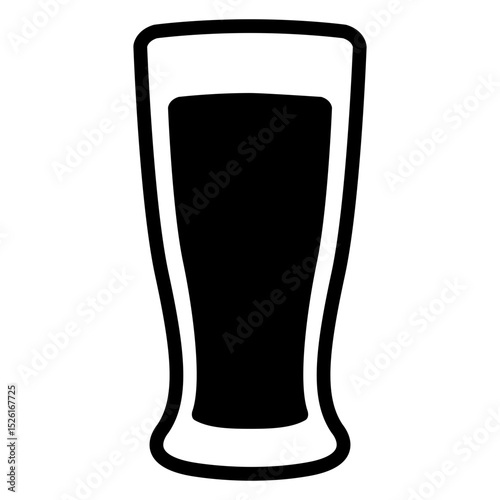 Logo cervecería. Icono con silueta vaso de cerveza
