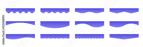 Gradient Separator Headers shapes. Abstract Waves Gradient Forms