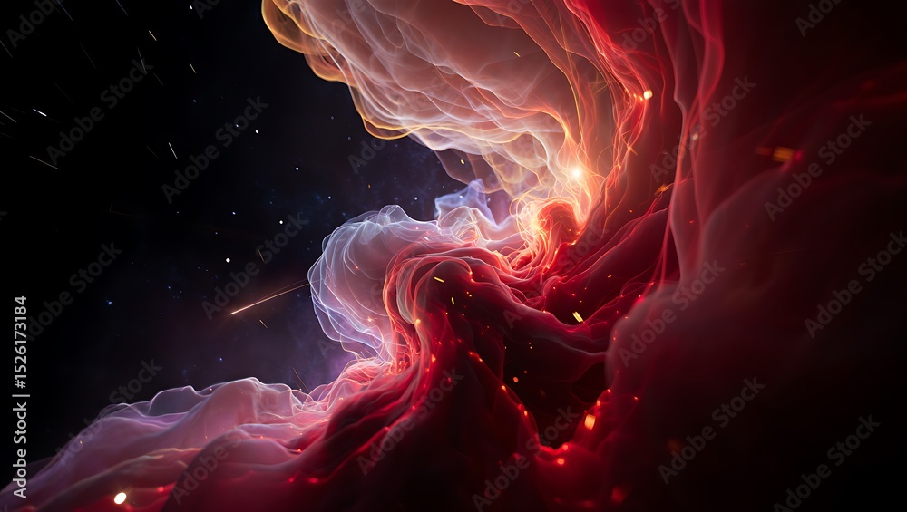Obraz premium Cosmic Nebula Abstract Art of Celestial Clouds and Glowing Nebulae