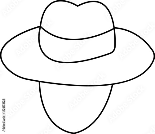 Elegant straw hat with wide brim and a decorative ribbon. A beach hat Summer fashion accessory for sun protection and style accessory element, for beach and vacation concept, Stylish Headwear,