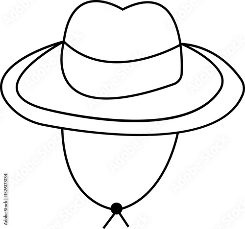 Elegant straw hat with wide brim and a decorative ribbon. A beach hat Summer fashion accessory for sun protection and style accessory element, for beach and vacation concept, Stylish Headwear,