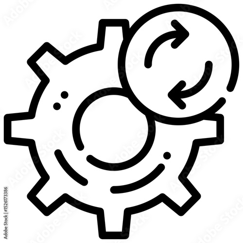 system gear setting reboot simple line icon
