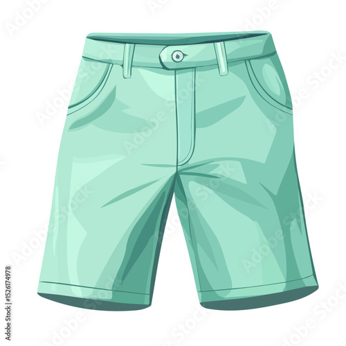 Bermuda Shorts vector 2D flat illustration, isolated on a white background.