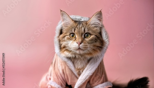 Adorable Pastel Playtime A Humorous Cat in Pajamas Frolics against a Soft, Dreamy Backdrop Perfect for Digital Art, Home Decor, or Inspiring Whimsical Designs