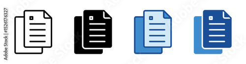 Foto Document Multistyle Vector Icon Isolated On White Background