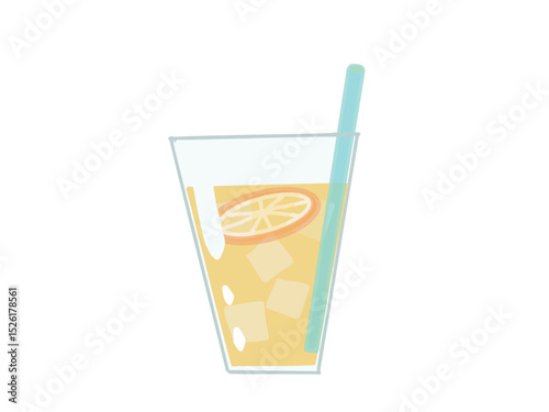 Illustration of a lemonade drink in a glass cup