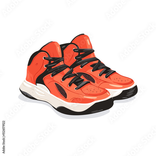 2D flat Basketball Shoes illustration vector, isolated on a white background.
