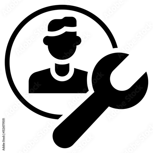 user personal privacy setting repair system solid glyph icon