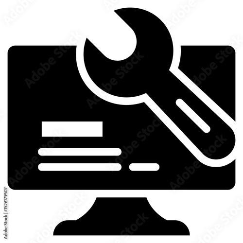 wrench repair system setting computer solid glyph icon