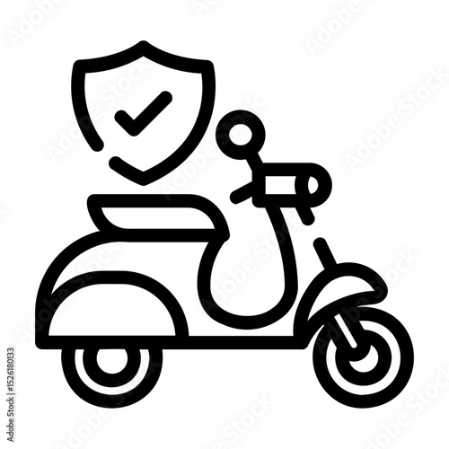 motorcycle insurance Line Icon