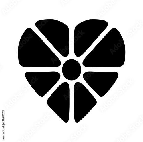 radiation symbol on heart grid