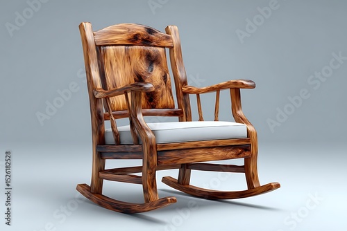 Classic handcrafted wooden rocking chair design high resolution image