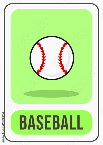 Funny Baseball Flashcard for Kids