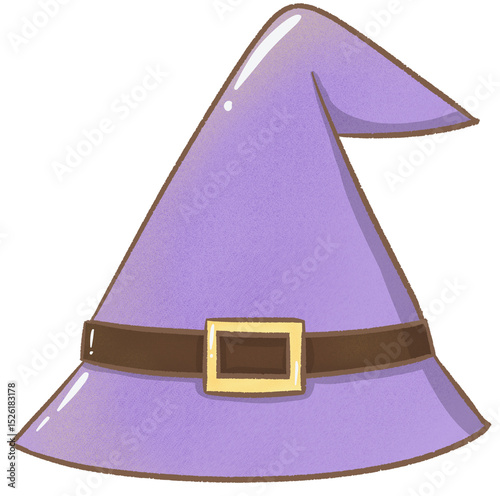 halloween concept is Purple wide-brimmed hat