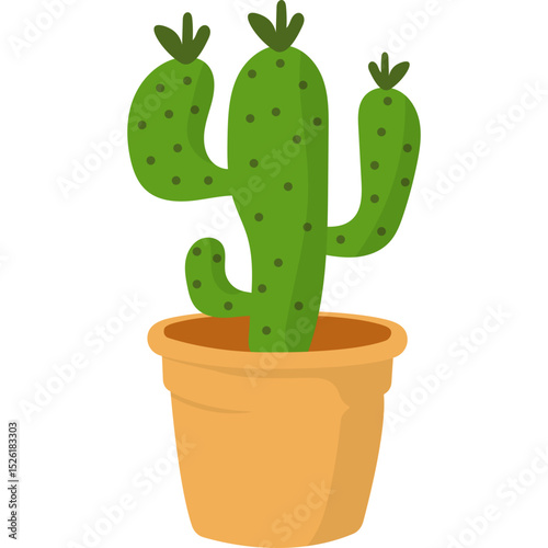 Cactus in Pot Illustration