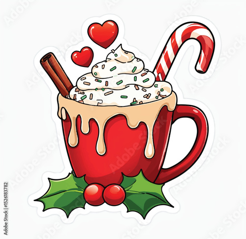Festive Holiday Hot Chocolate Sticker
