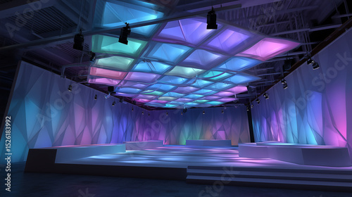 Vibrant Concert Hall or Event Space with Dynamic Lighting