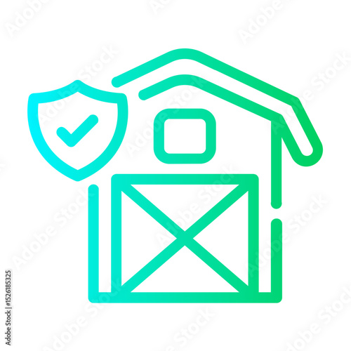 farmhouse insurance Line Gradient Icon