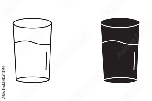 drinking water glass icon. Drinking water glass symbol in restaurant or cafe. Vector illustration. on white background.