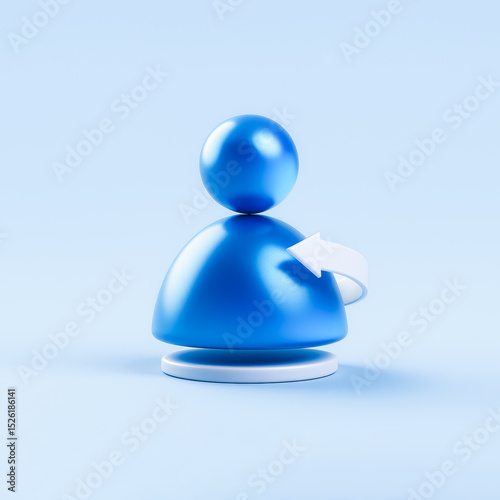 3D User Refresh Icon for Profile Update or Change