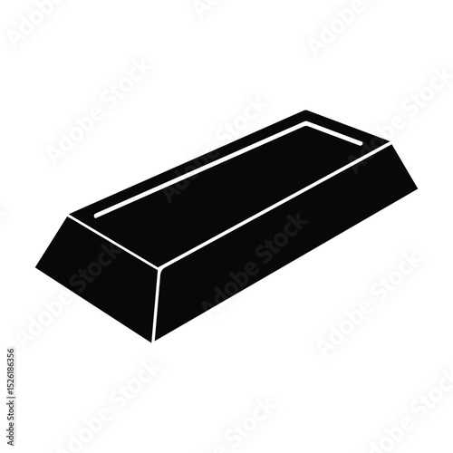 Ore Ingot Silhouette. Black and White Icon Design Elements on Isolated White Background