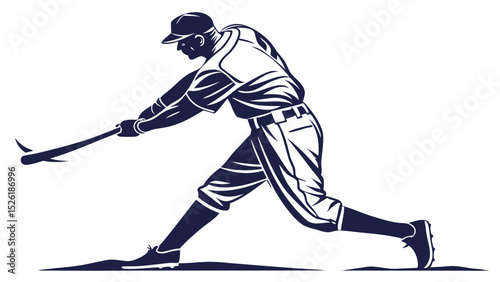 Silhouette of a baseball player swinging bat with focus on action and sportsmanship